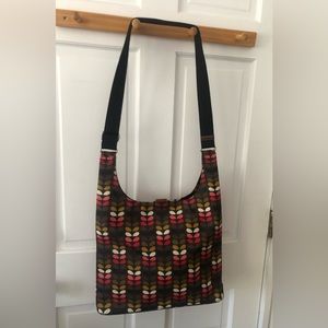 EUC Orla Kiely Midi Sling Bag Pink Brown White Multi Stem